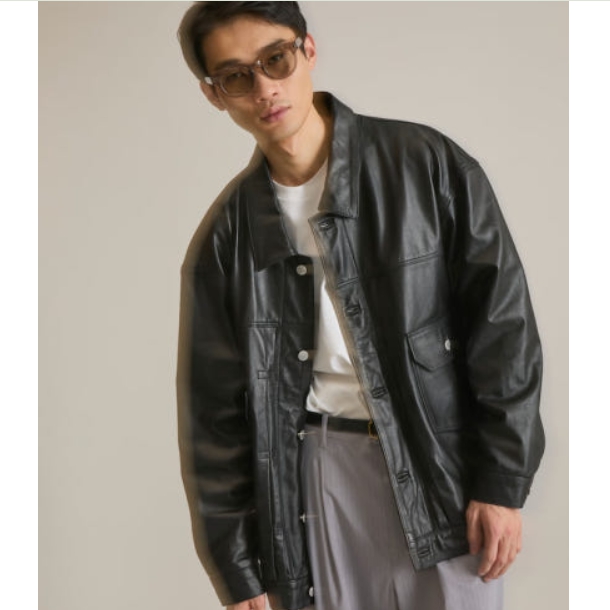 퍼스트핸드 Firsthand 빅 카우 레더 자켓 블랙 25SS - 상세 이미지 3