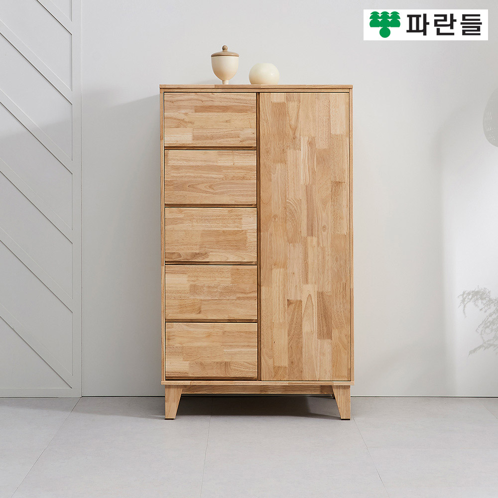 파란들가구 800 네츄럴 고무나무원목 듀오옷장 원목옷장 - 메인 이미지