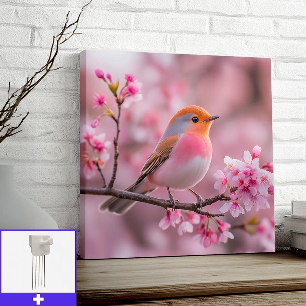 벚꽃새 80cm X 80cm 캔버스액자 - 메인 이미지