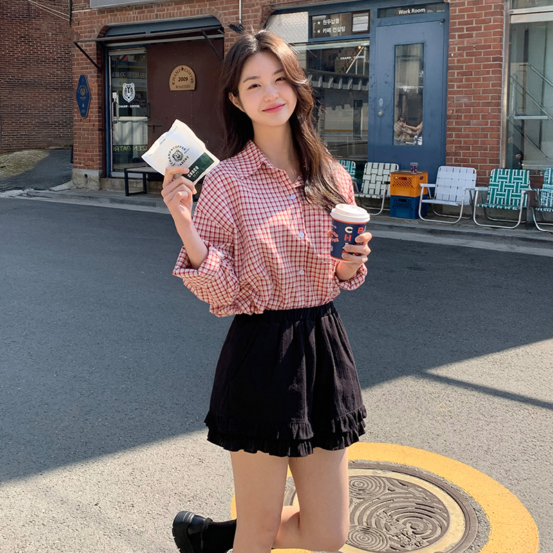 노벨리 자가드 캉캉 프릴 A라인 밴딩 숏팬츠 ps5101 - 상세 이미지 2