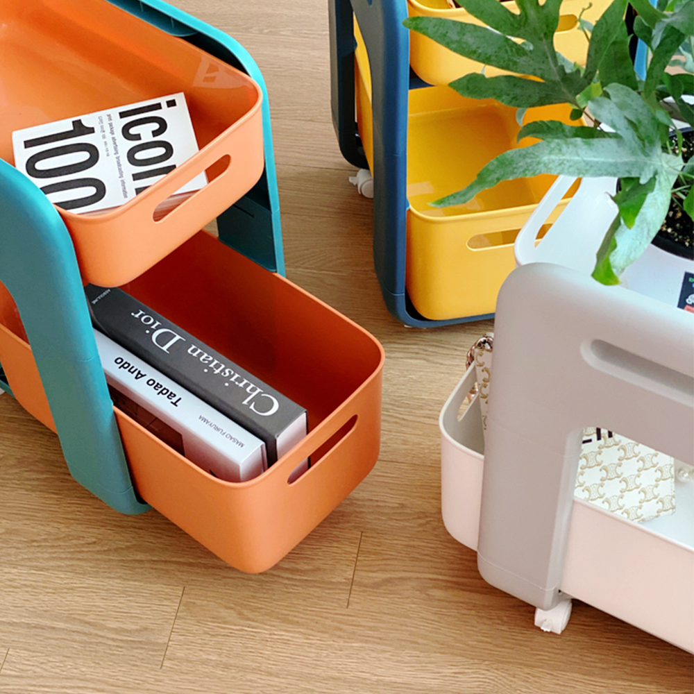 로즈소녀하우스 미니 이동식 트롤리 틈새 수납 리어카