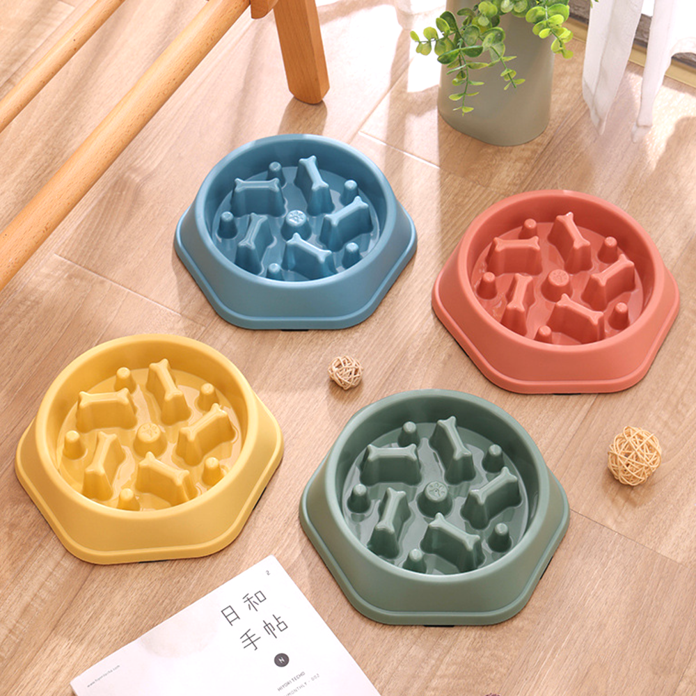 퍼플펫 고양이 슬로우식기 강아지 급체방지 식기 밥그릇 식탁 육각형스타일