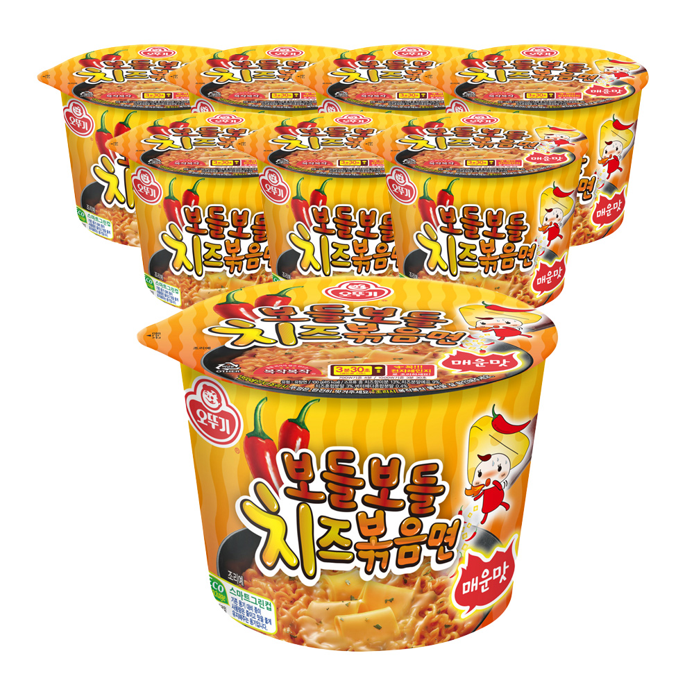오뚜기 보들보들 치즈볶음면 매운맛 용기 100g 8개 - 메인 이미지