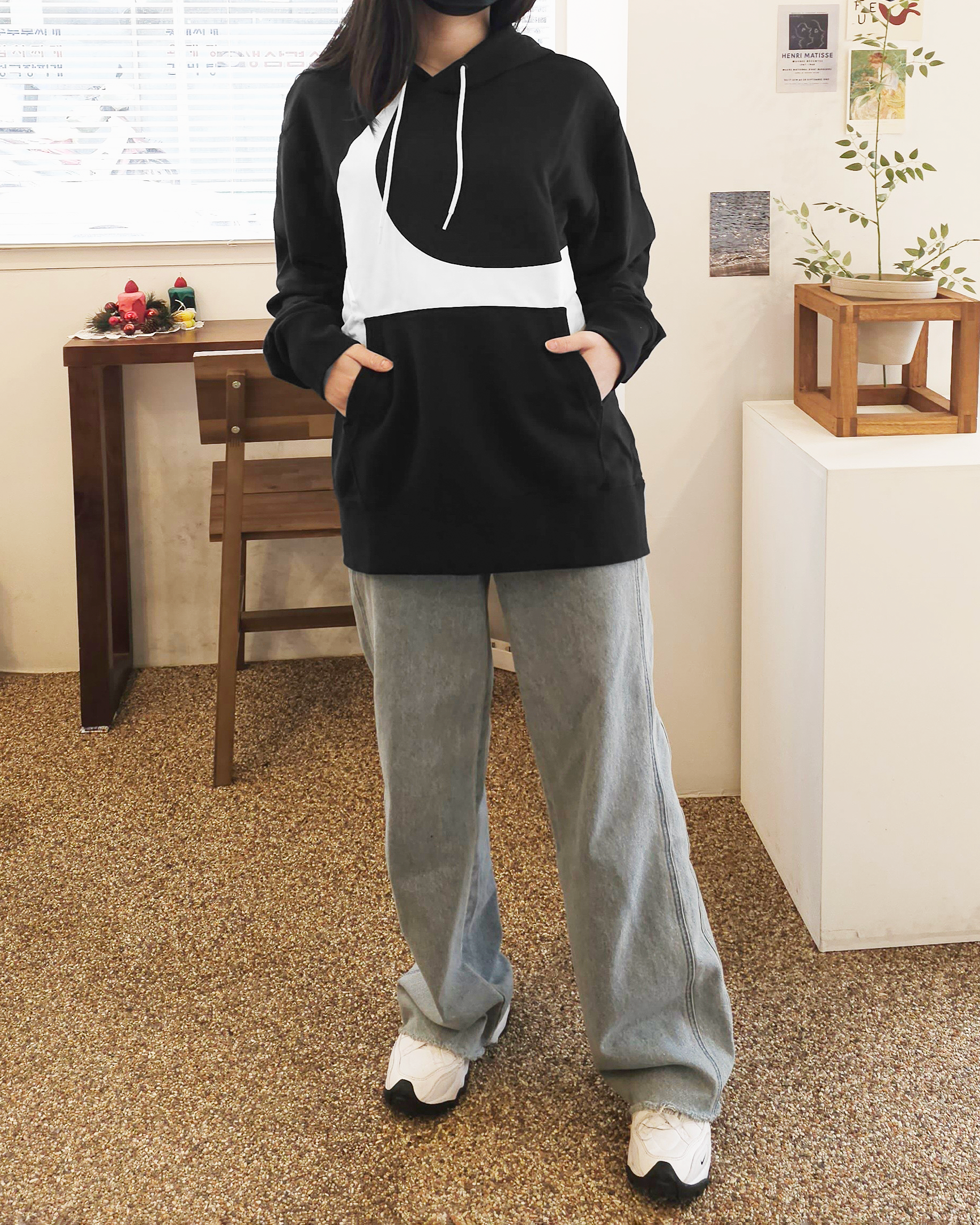 나이키 NIKE 스우시 프렌치테리 오버핏 후드 티셔츠 DV8151블랙, XL 이미지 8