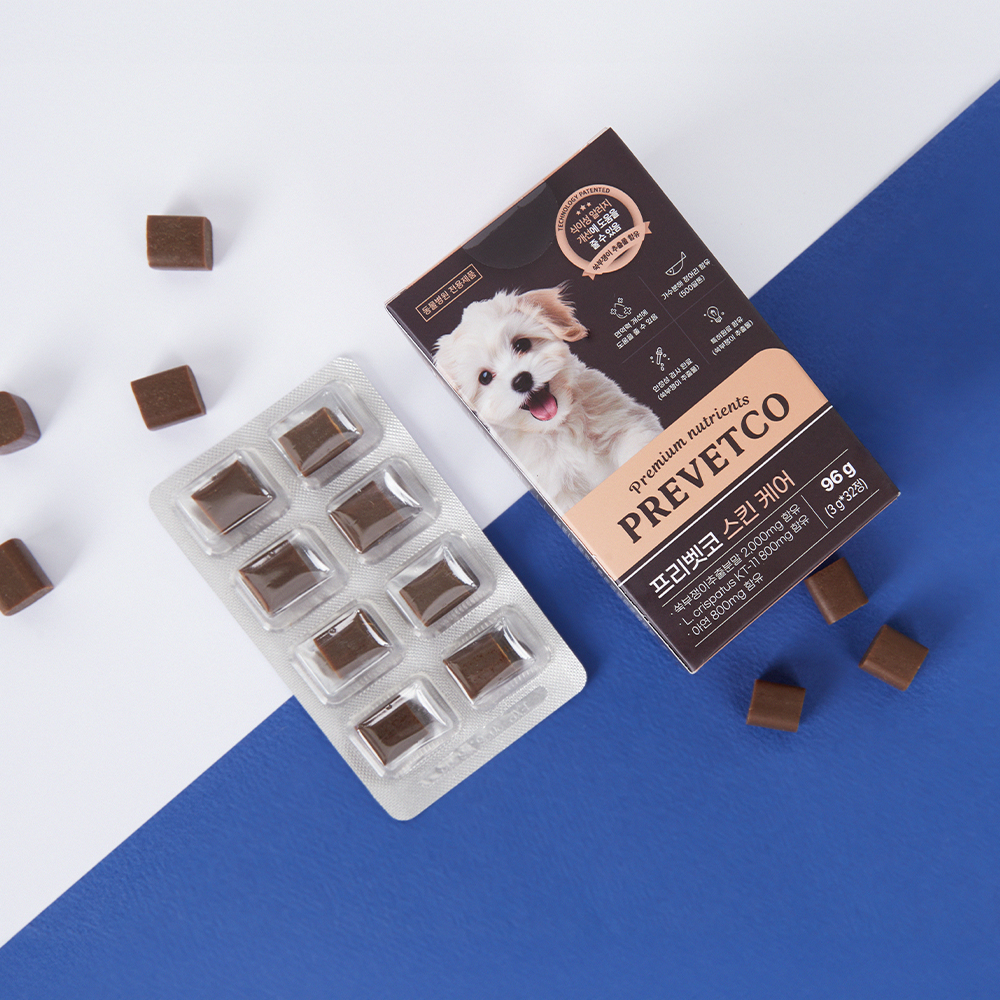 프리벳코 스킨케어 동물병원 처방식 가수분해 강아지 영양제 눈물+피부+알러지, 32정, 1개