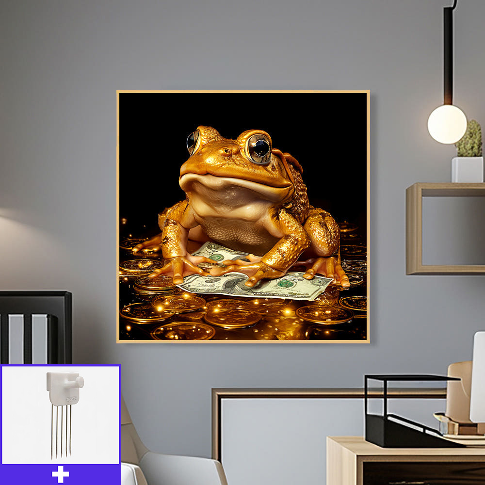 황금 두꺼비 80x80cm 무광골드 알루미늄 액자 - 메인 이미지