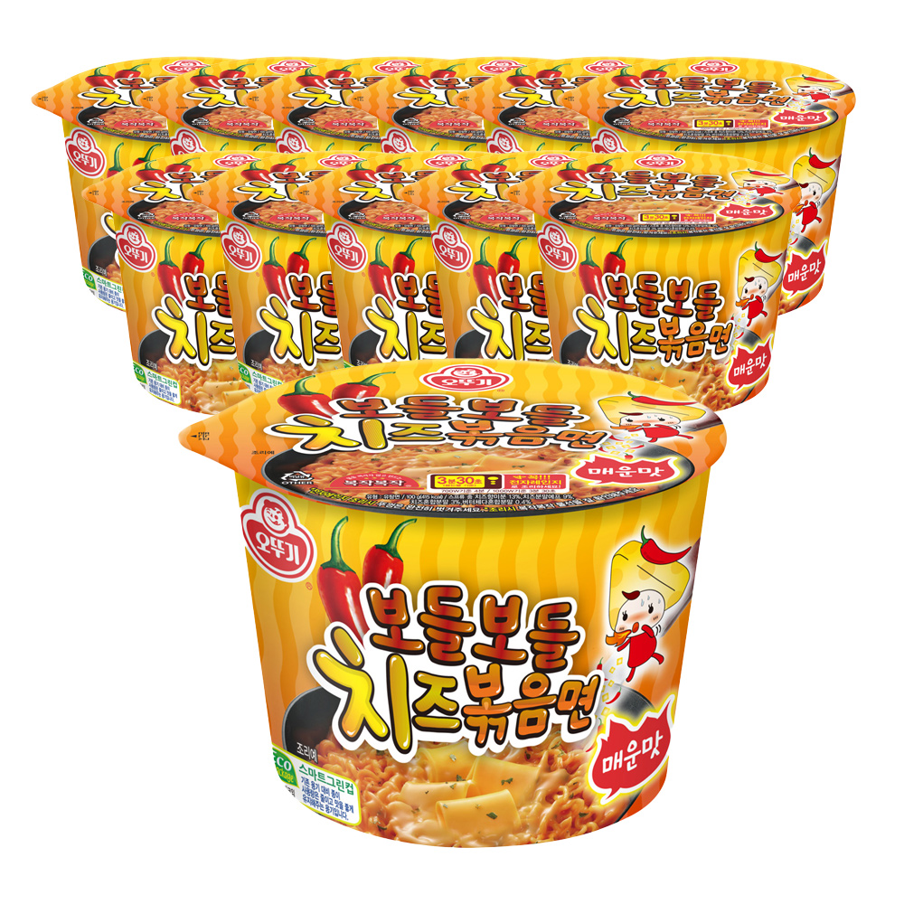 오뚜기 보들보들 치즈볶음면 매운맛 용기 100g 12개 - 메인 이미지