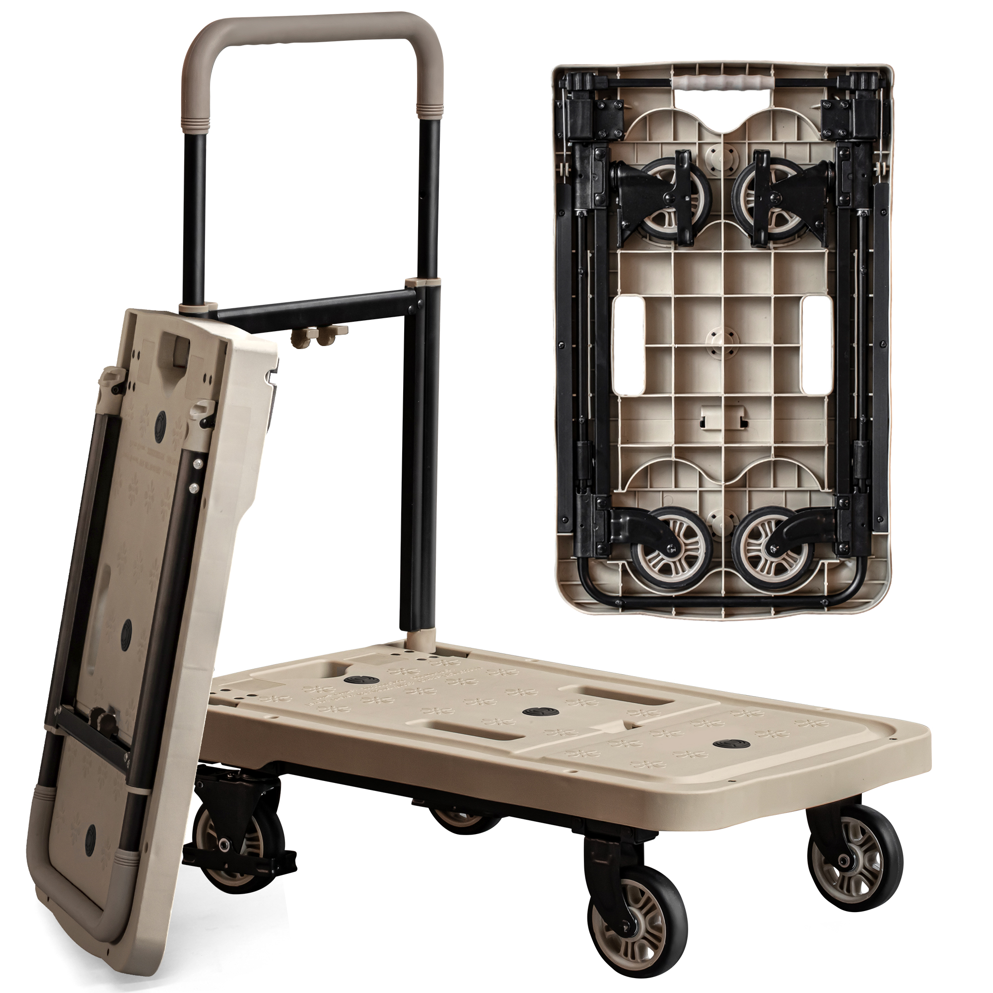 로티홈시스 접이식 카트 쇼핑 마트 손수레 핸드 시장 4바퀴 L(대형), 탄