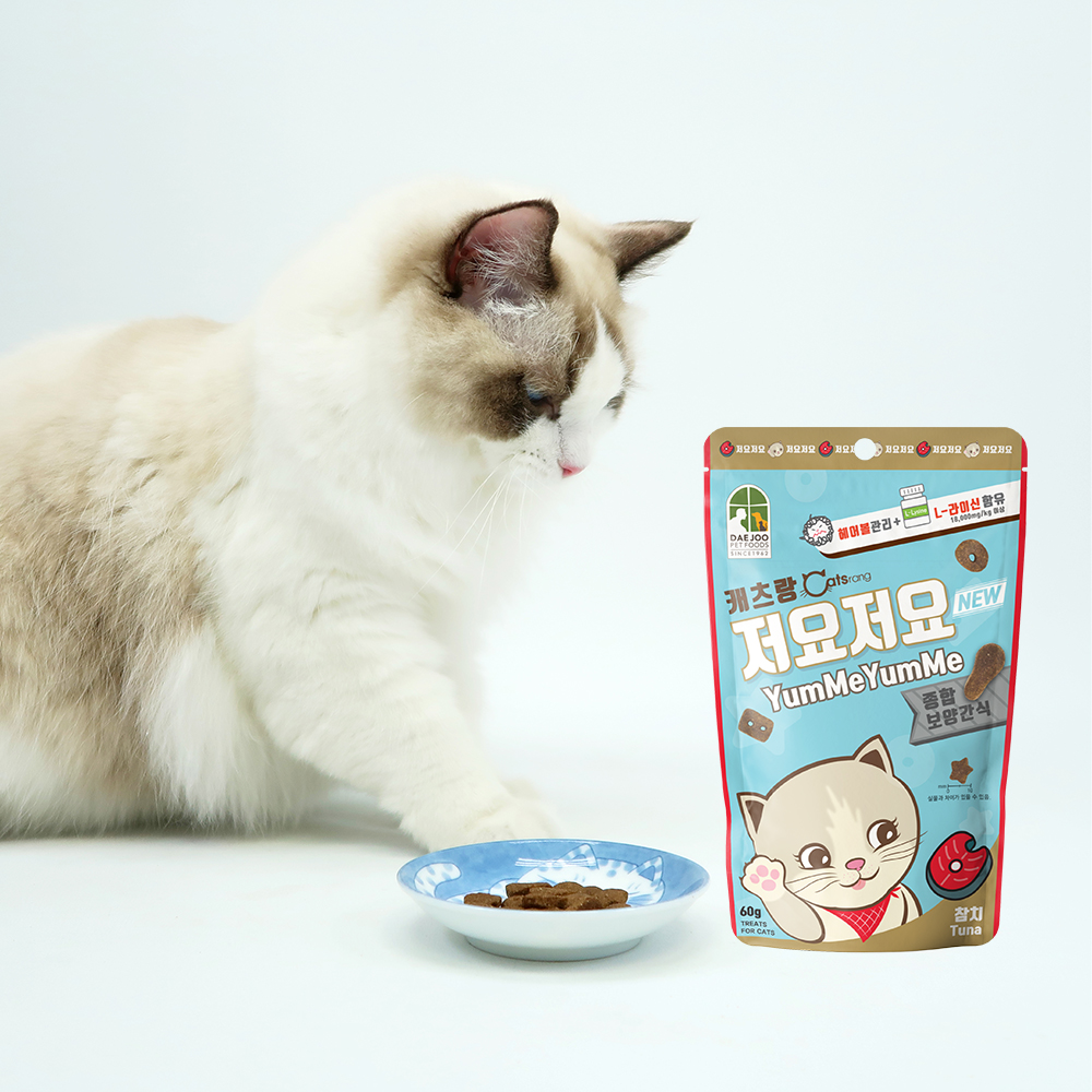 캐츠랑 저요저요 고양이 간식 이빨과자 참치, 60g, 1개