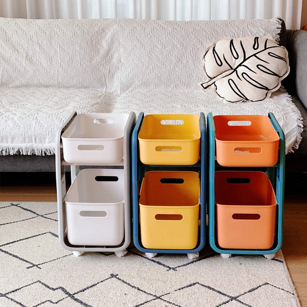 로즈소녀하우스 미니 이동식 트롤리 틈새 수납 리어카