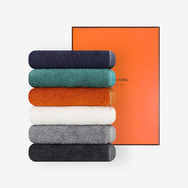 송월타올 뱀부얀 파이톤 무지 200g 오렌지2p박스 세트 - 메인 이미지