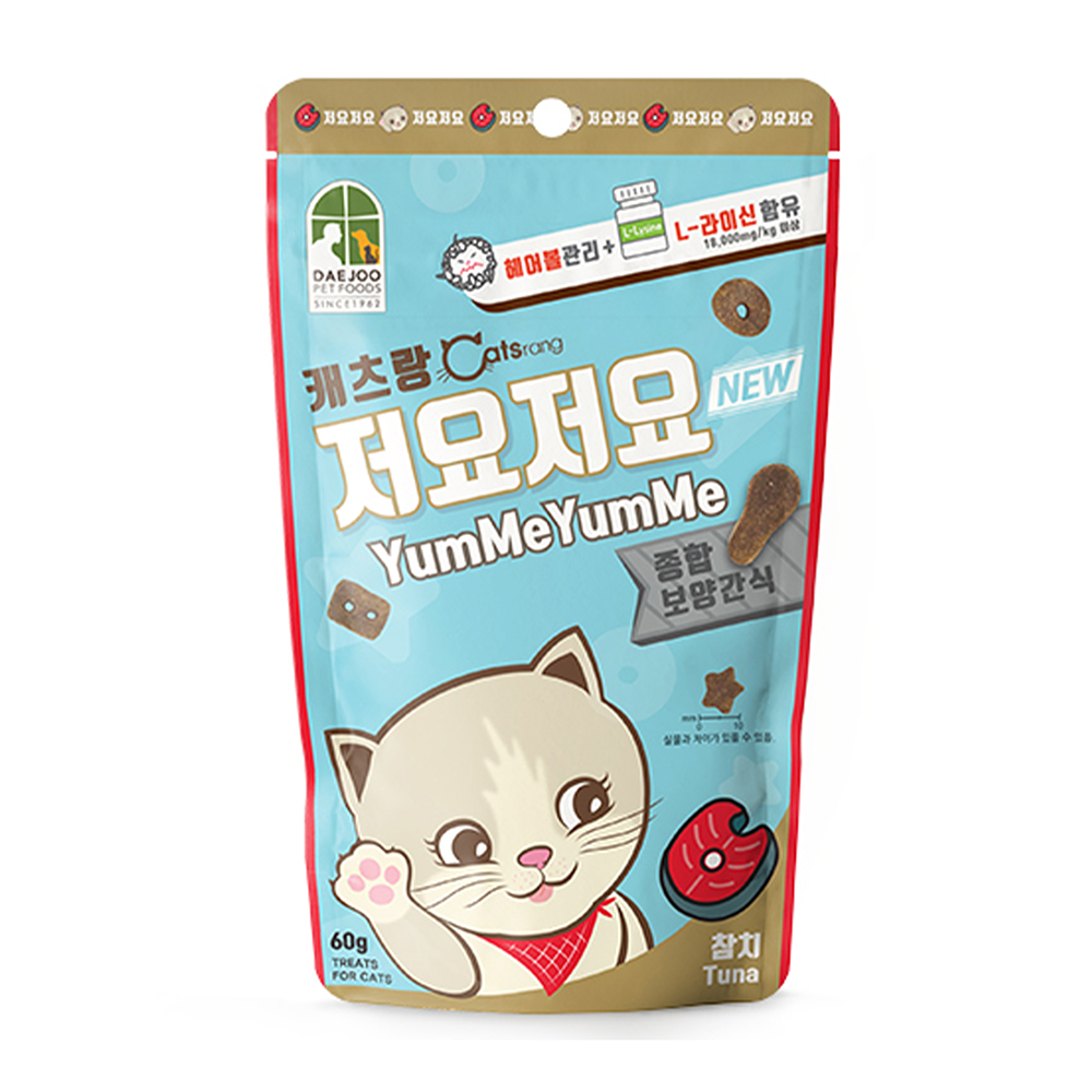 캐츠랑 저요저요 고양이 간식 이빨과자 참치, 60g, 1개