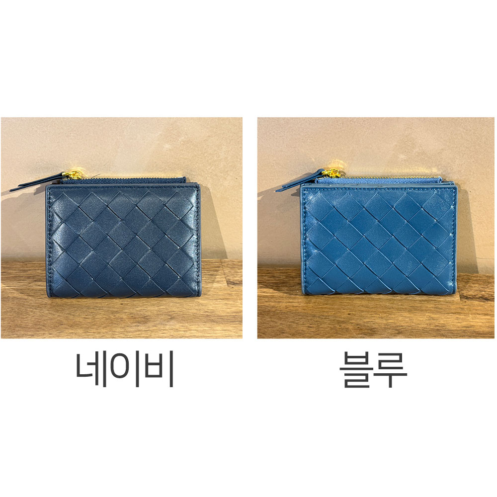 여자 고급 천연 가죽 반지갑 아내 여친 기념일 생일 지갑 선물 위빙 소가죽 접는 지갑 이미지 6