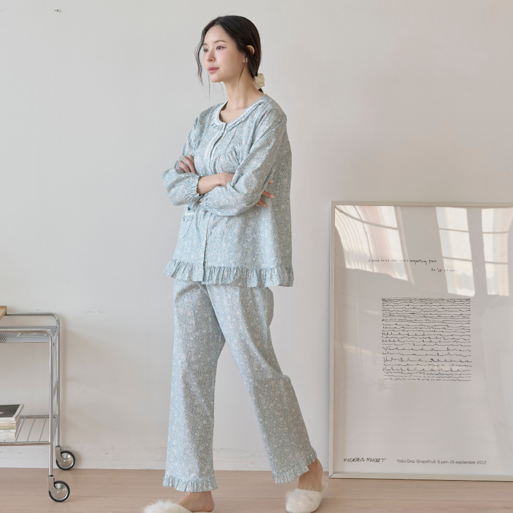 순면잠옷 아사잠옷 여성여름실내복 수유잠옷 - 상세 이미지 5