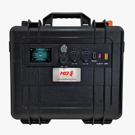 MD홍 105Ah 파워뱅크의 옆모습과 손잡이 이미지