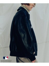 엠엘비 MLB x 준레드 별주 엠브로이더리 레더 블루종 스타디움 점퍼 3컬러 - 상세 이미지 4
