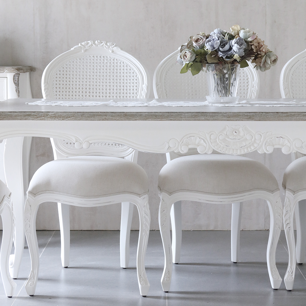 플뢰르 라탄 체어 color 딥크림, 모던프렌치 쉐비시크 식탁 의자 포인트 우드아뜰리에