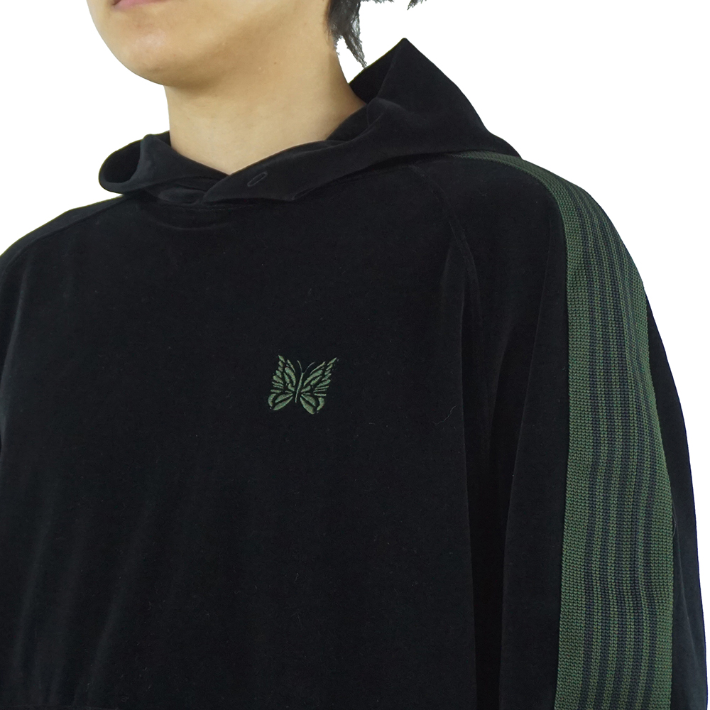 니들스 로고 자수 벨벳 후드 티셔츠 블랙 PU279 BLACK 이미지 6