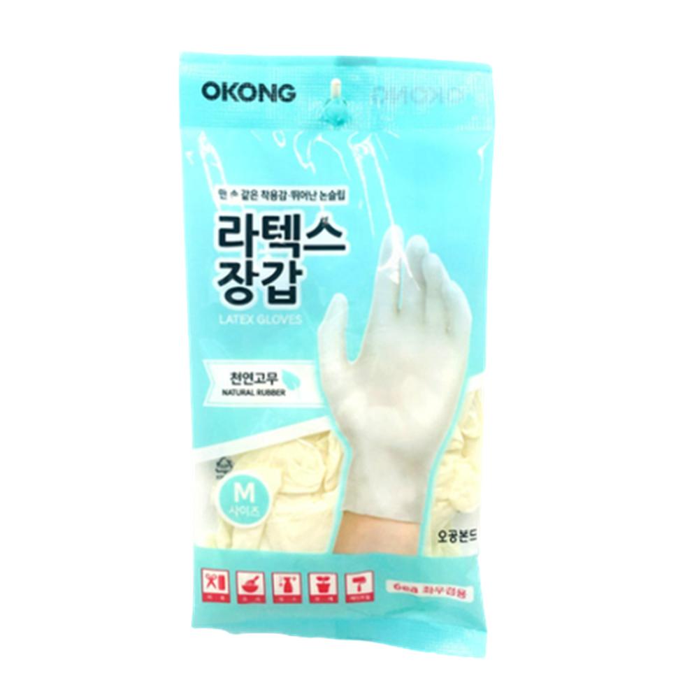 요리 라텍스 장갑 M 3켤레 세트 아이보리색 요리용장갑