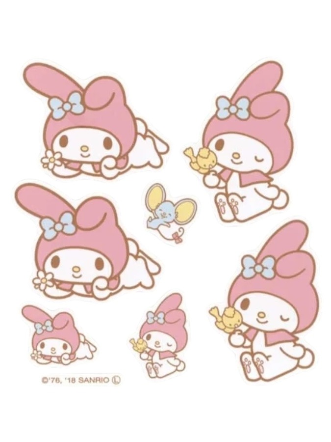 마이멜로디 리본 마이 마크 와펜 7pcs : 미미멜로디