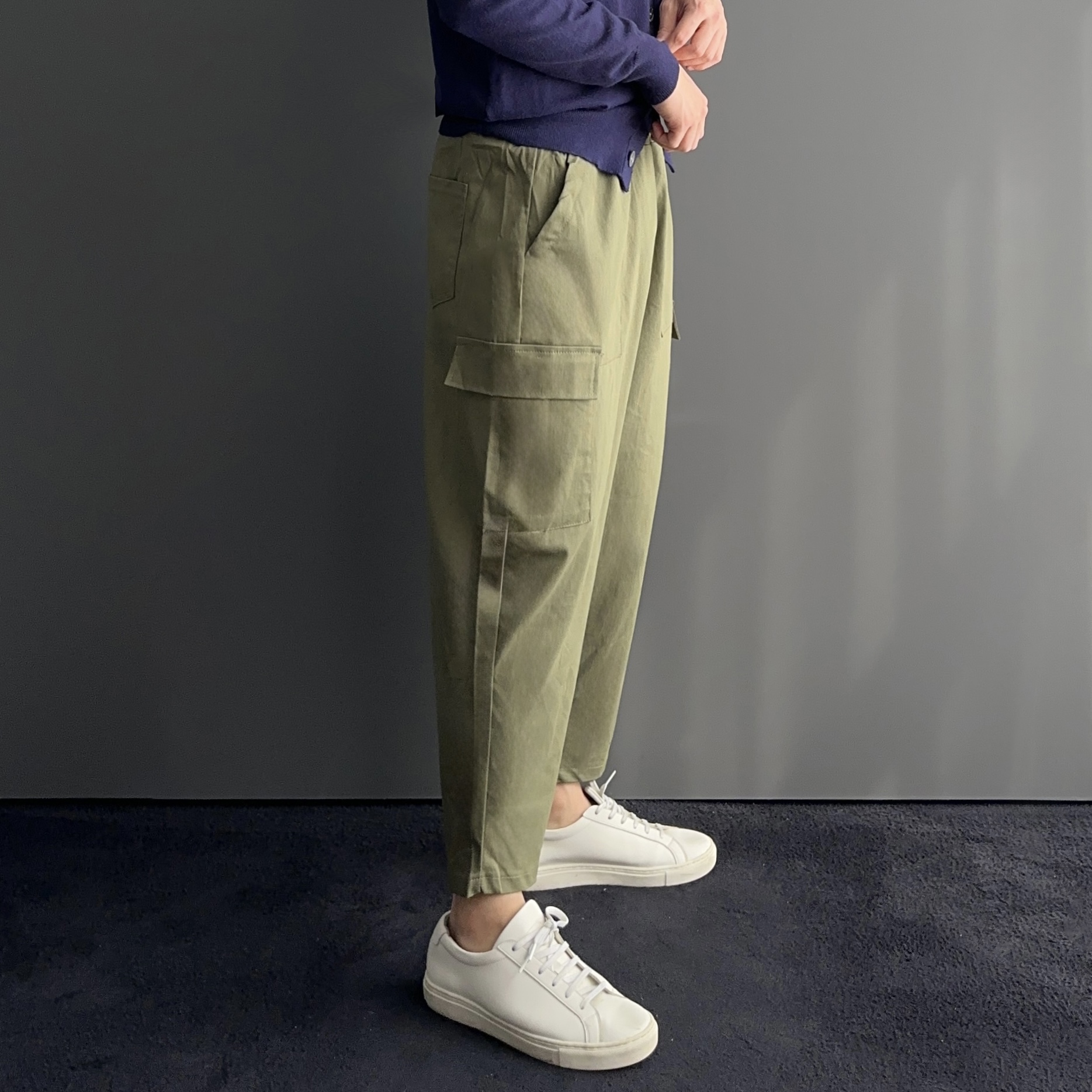 1+1 벌룬팬츠 건빵바지 남자9부바지 퍼티그팬츠 - 상세 이미지 5