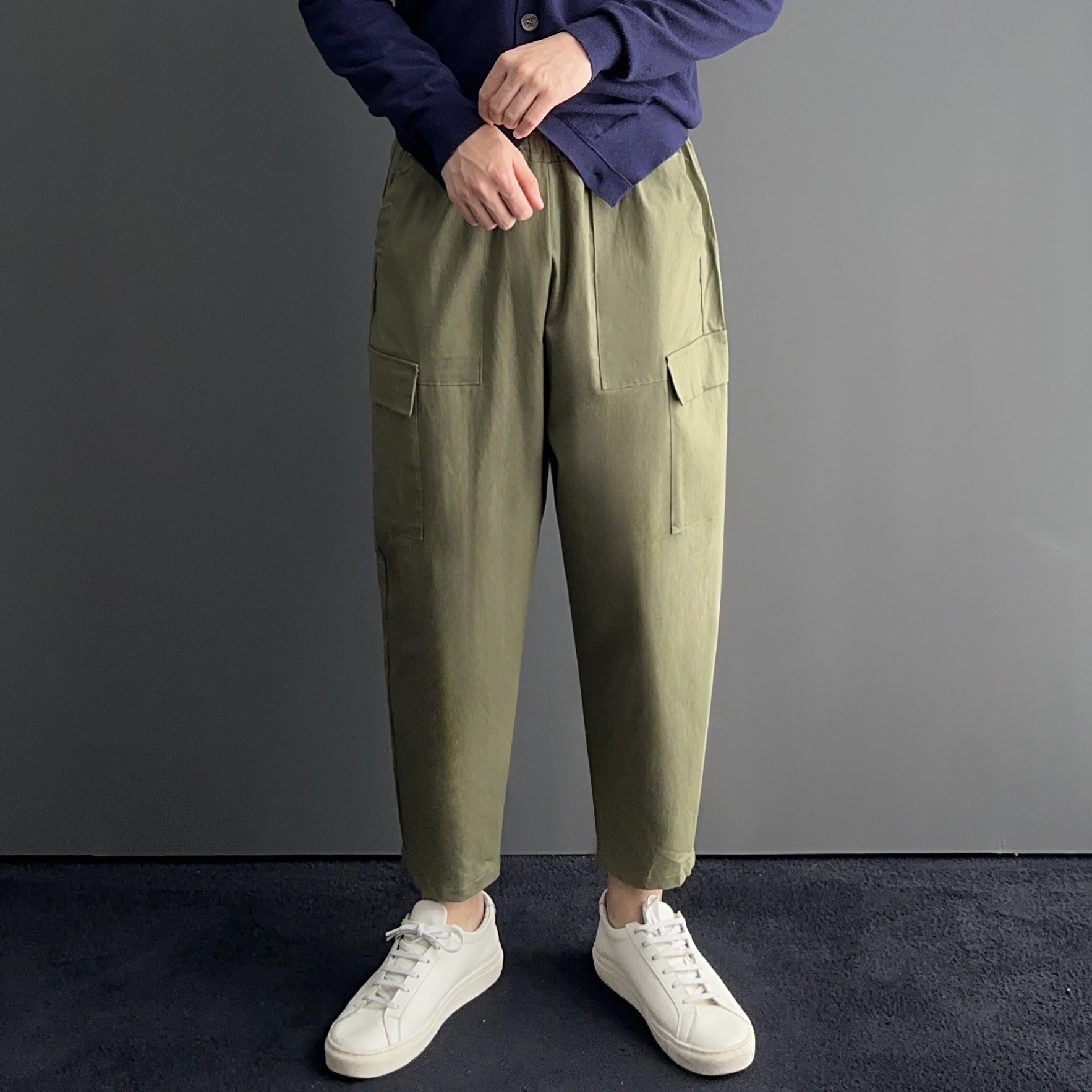 1+1 벌룬팬츠 건빵바지 남자9부바지 퍼티그팬츠 - 상세 이미지 4