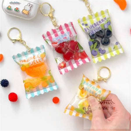 말랑 과일 젤리 키링 조카선물 생일선물 가방장식키링 캐릭터인형 열쇠걸이