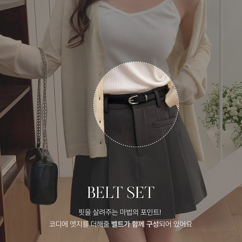 포켓 A라인 플리츠 미니 스커트 sk7213 이미지 7