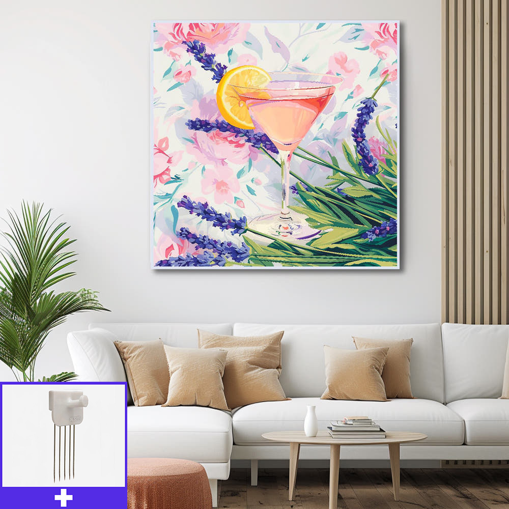 꽃과칵테일 80cm x 80cm 무광화이트 알루미늄액자 - 메인 이미지