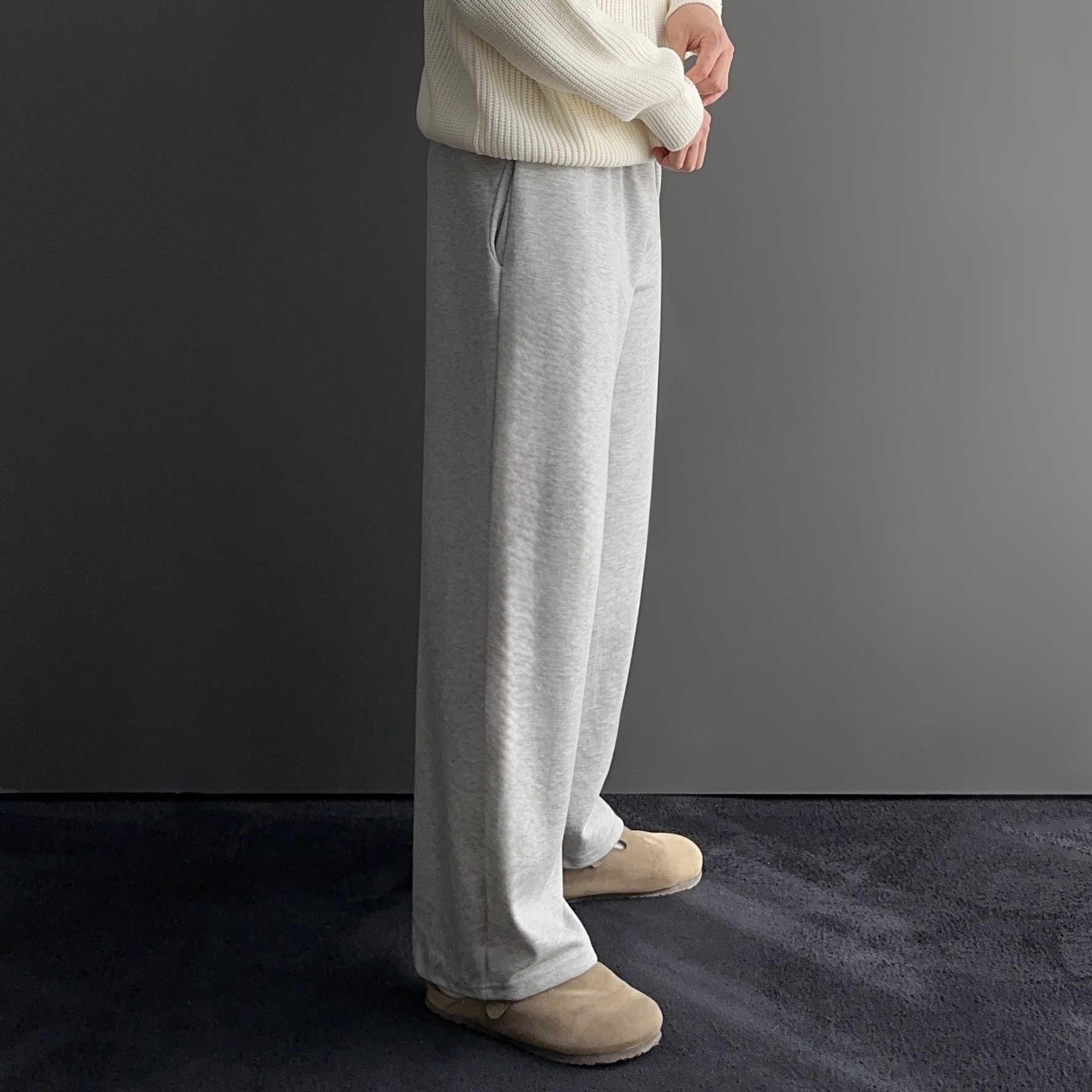 스웻팬츠 스웨트팬츠 남자와이드트레이닝팬츠 통큰바지 - 상세 이미지 4