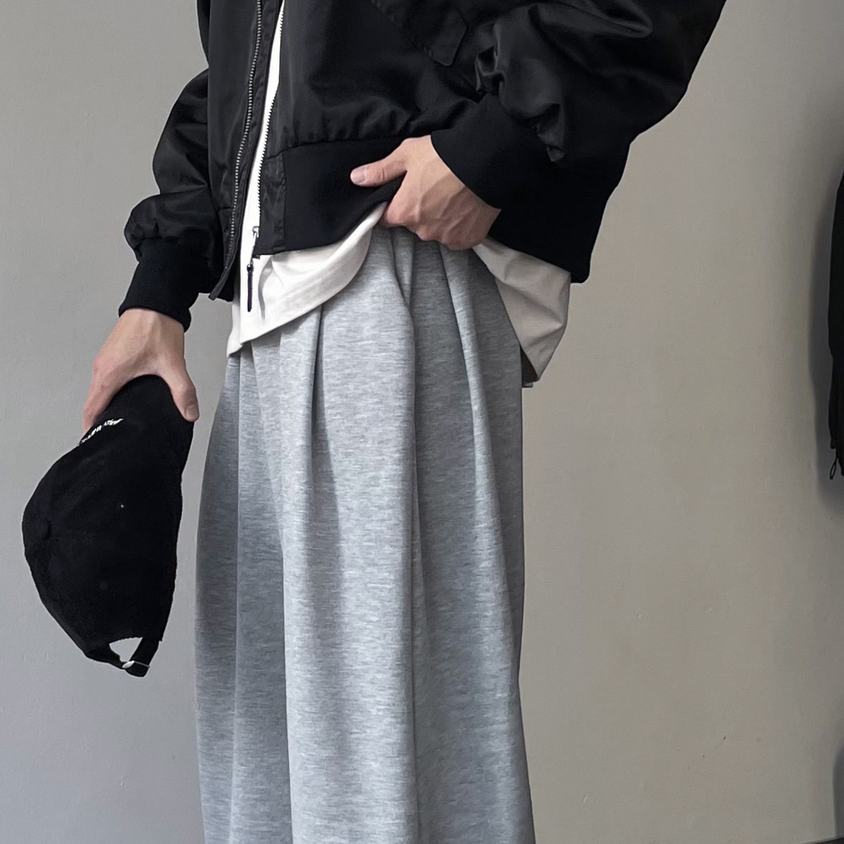 1+1 벌룬팬츠 스웻팬츠 통큰바지 남자와이드팬츠 - 상세 이미지 2