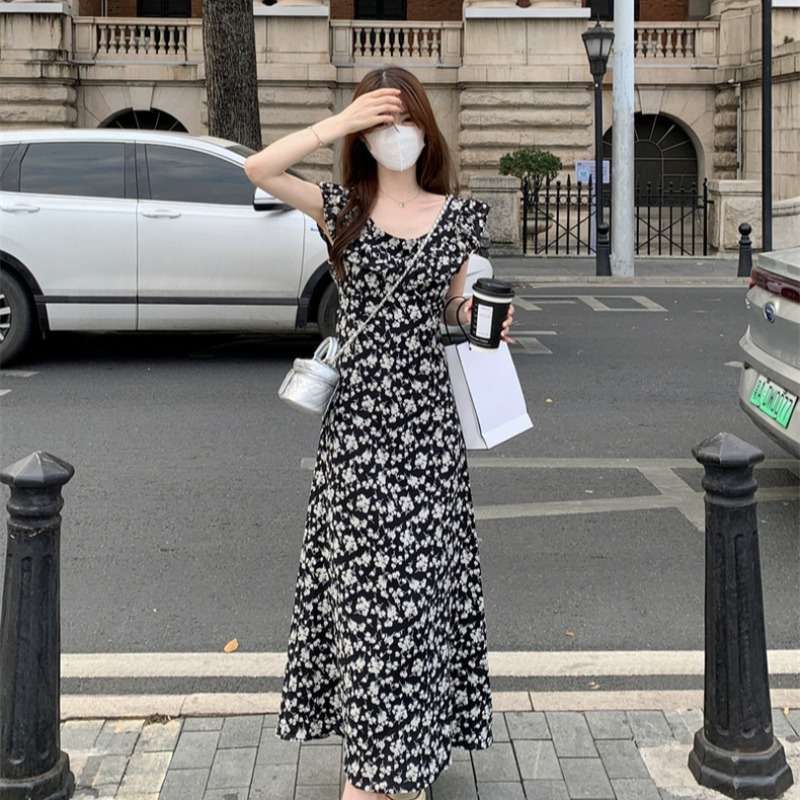 플라워 원피스 피서 여름 흰색 린넨 루즈핏 : 신상헌터