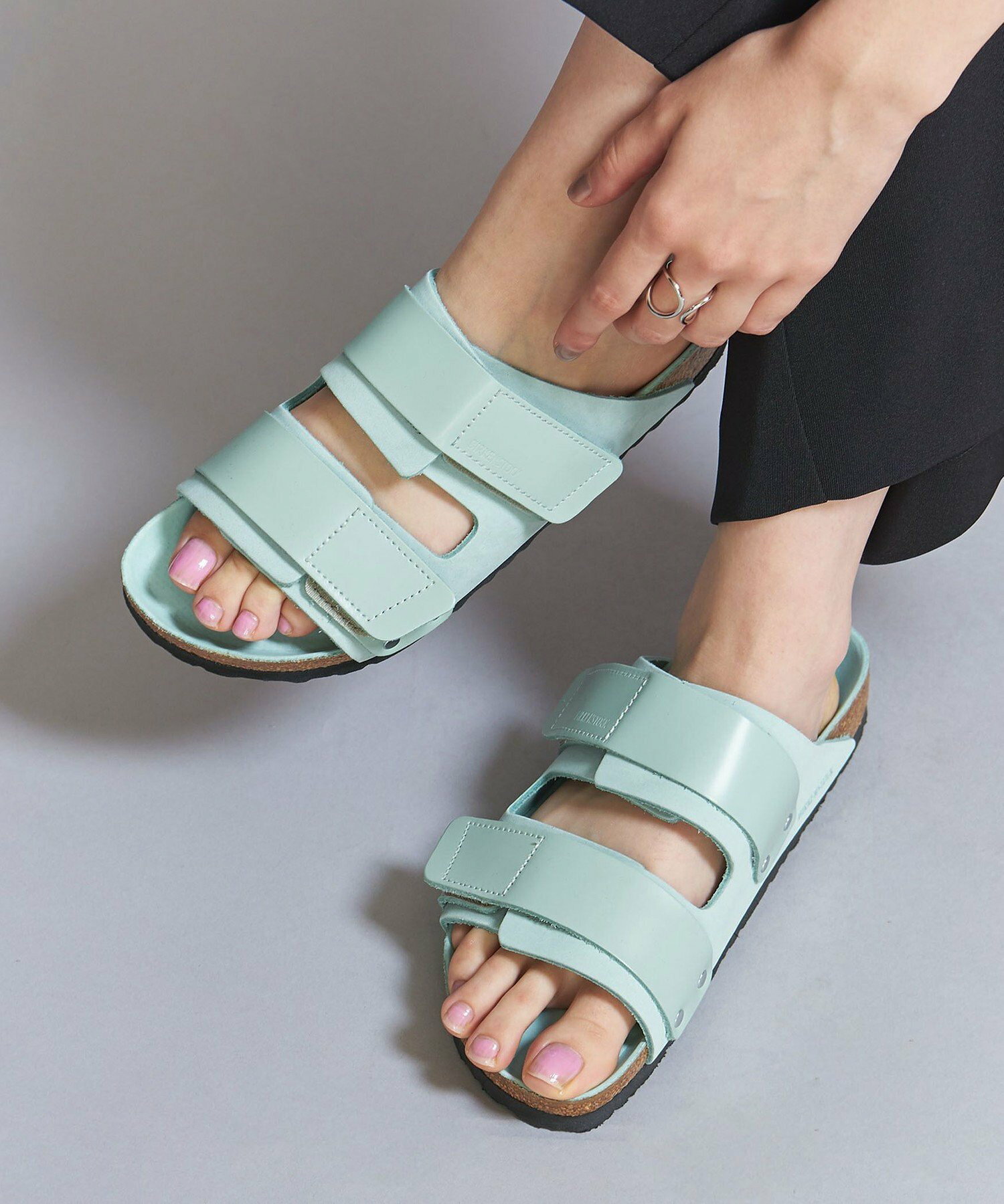 버켄스탁 BIRKENSTOCK Uji 우지 일본 한정판 샌들 슬리퍼 민트 블랙 2컬러 - 상세 이미지 3