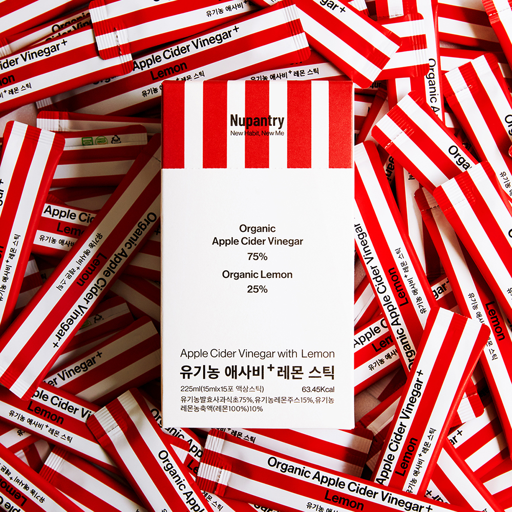 누팬트리 유기농 애사비 레몬 스틱 발효사과식초 애플사이다비니거 15ml 15포, 4개 - 상세 이미지 2
