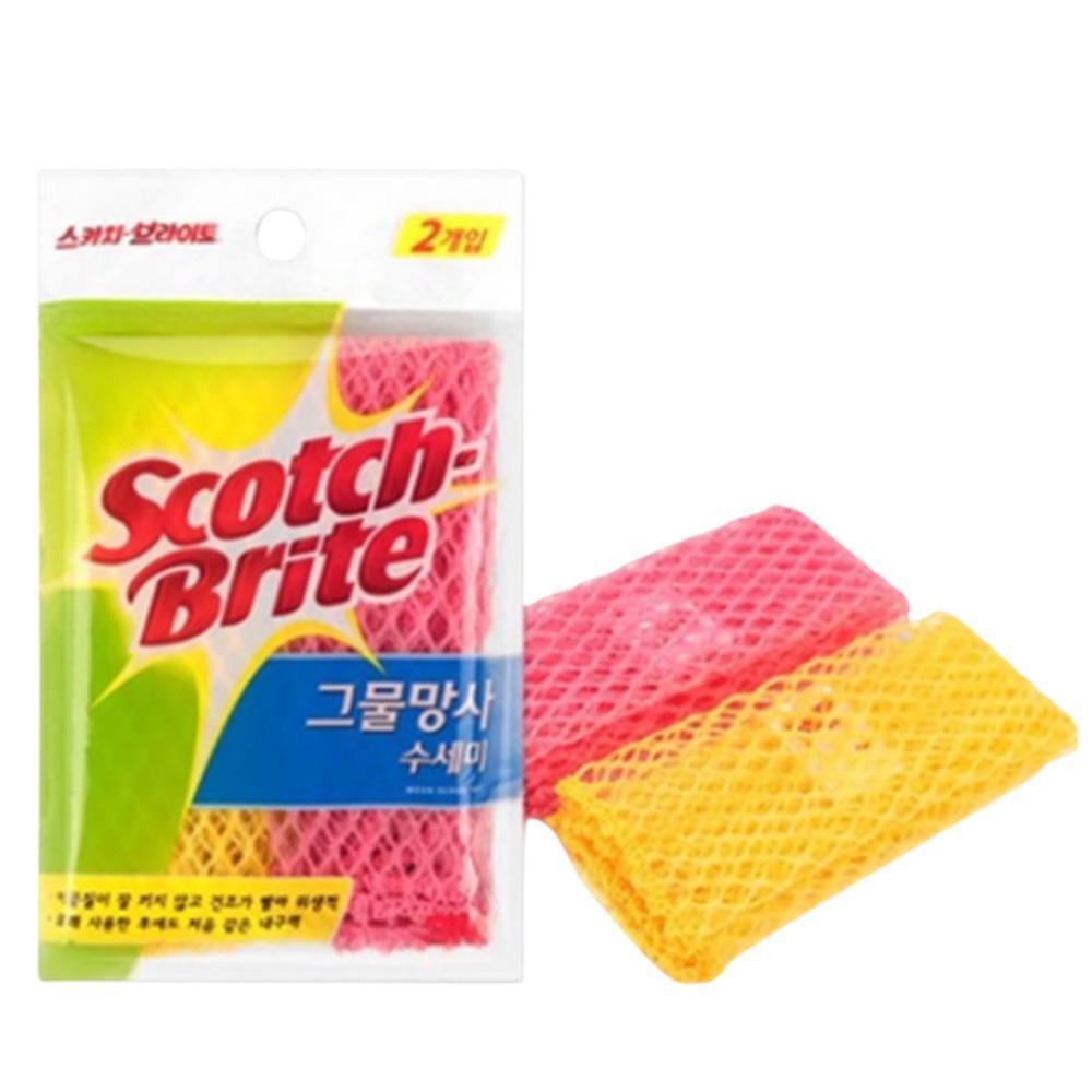 건조 빠른 망사수세미 2p 잘 마르는 메쉬 수세미 물병 컵 세척 설거지용