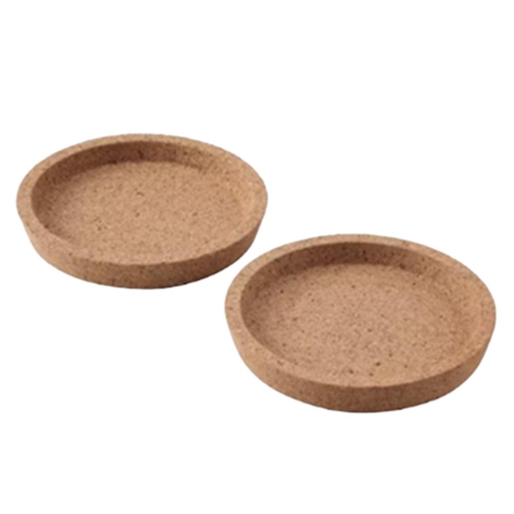 코르크 컵코스터 원형 커피잔받침 오목 컵받침 10cm 2개