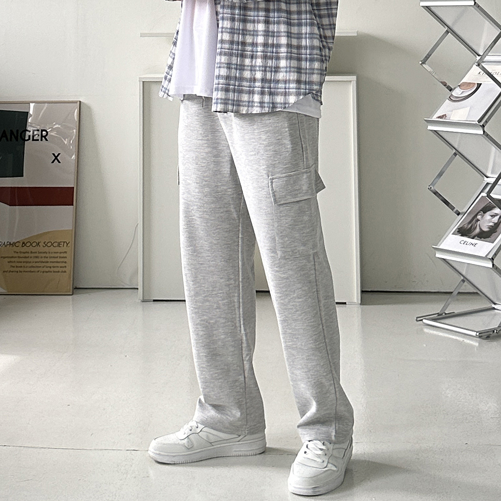 남자 카고바지 밴딩 면 바지 트레이닝 팬츠 남성와이드팬츠 - 상세 이미지 2