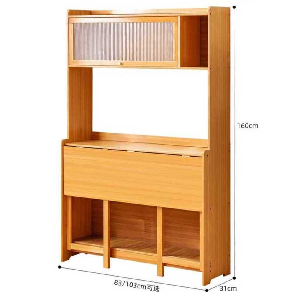 접이식 원목 책상 책장 자취방 공간활용 독서대 식탁 83cm - 상세 이미지 2