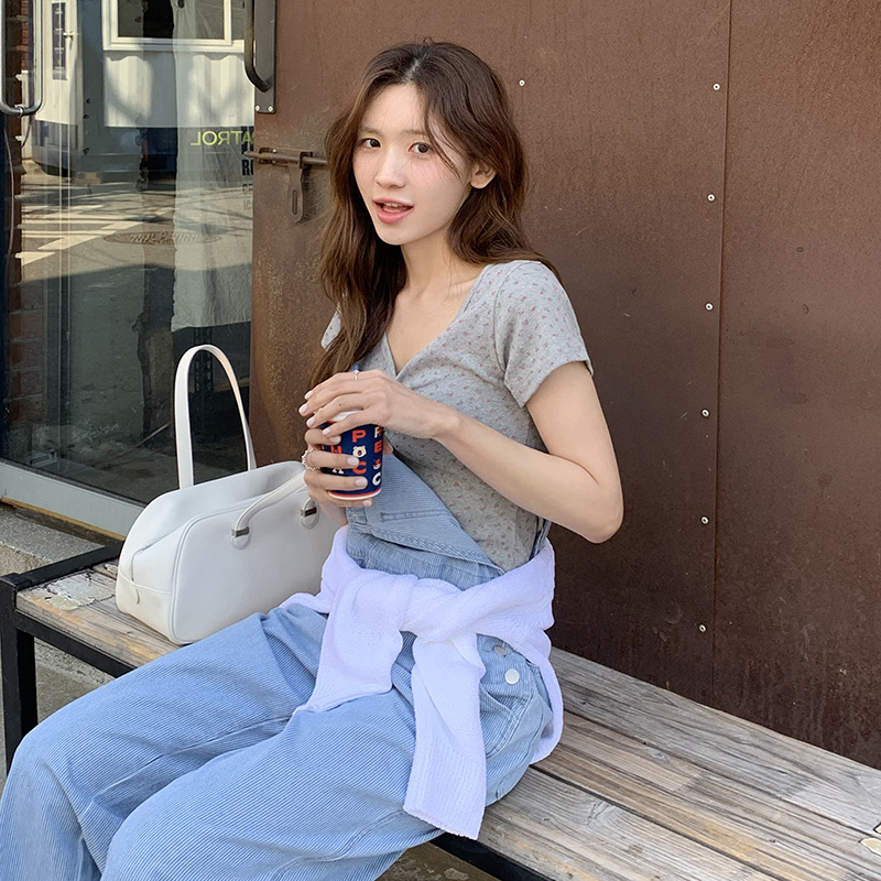메일리 잔꽃 셔링 반팔 티셔츠 ts4430 - 상세 이미지 2