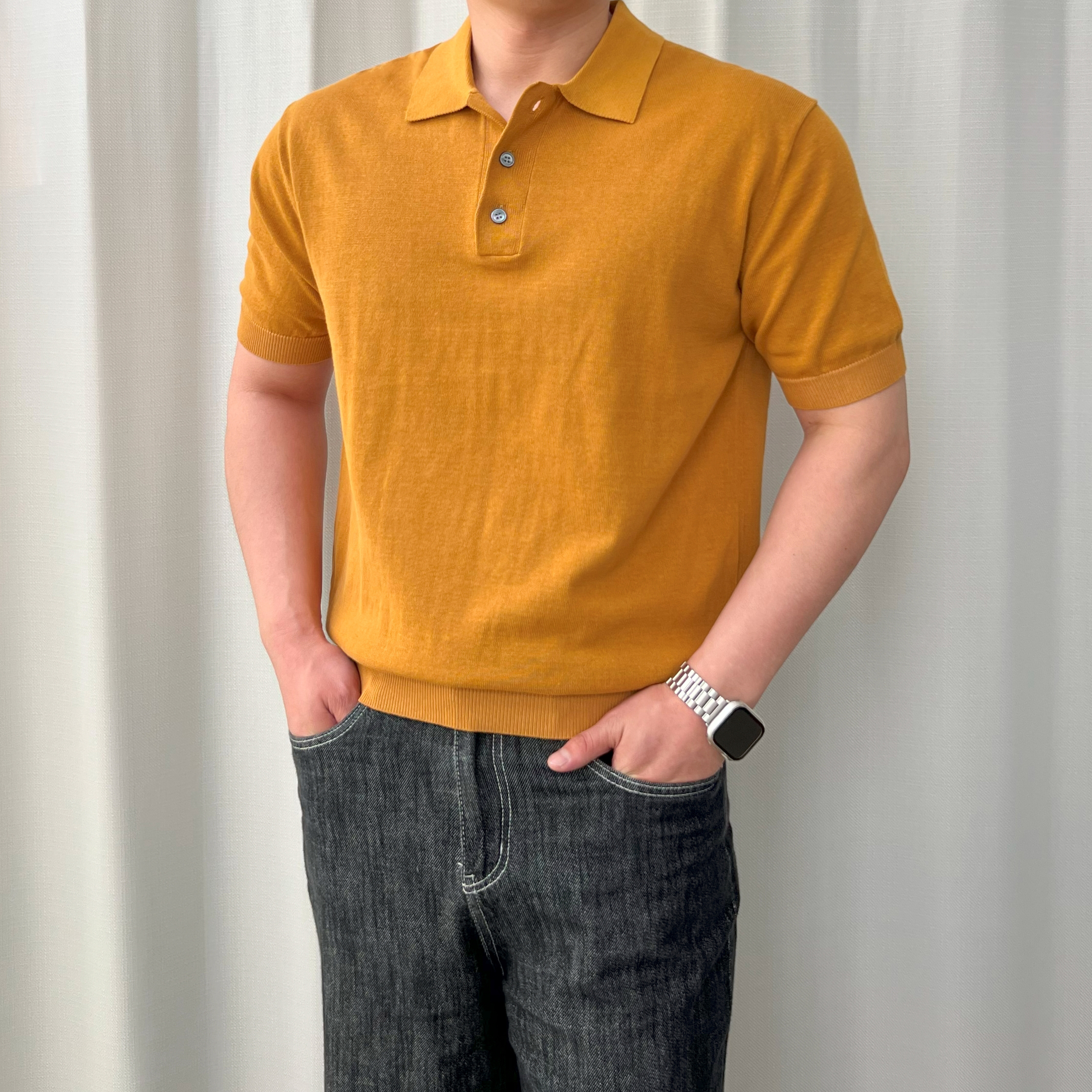 반타 여름 쿨 냉감 시원한 남자 반팔 린넨 카라티 - 상세 이미지 3