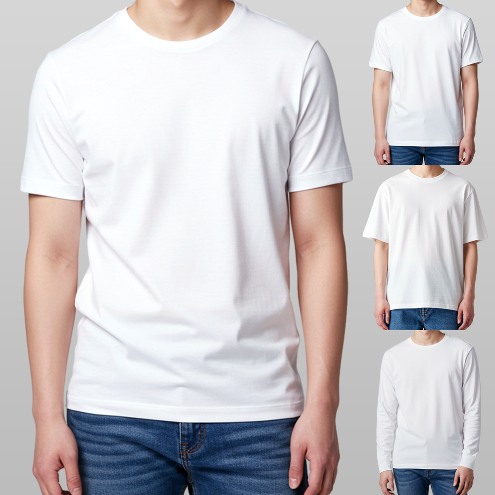 흰색면티 무지 30수 20수 17수 오버핏 긴팔 면 티셔츠 반팔티