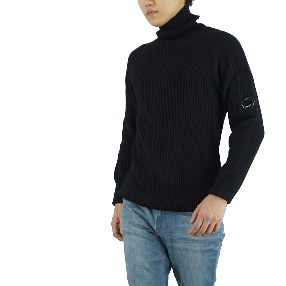 CP컴퍼니 렌즈와펜 램스울 터틀넥 니트 블랙 17CMKN148A 110149A 999 - 상세 이미지 2