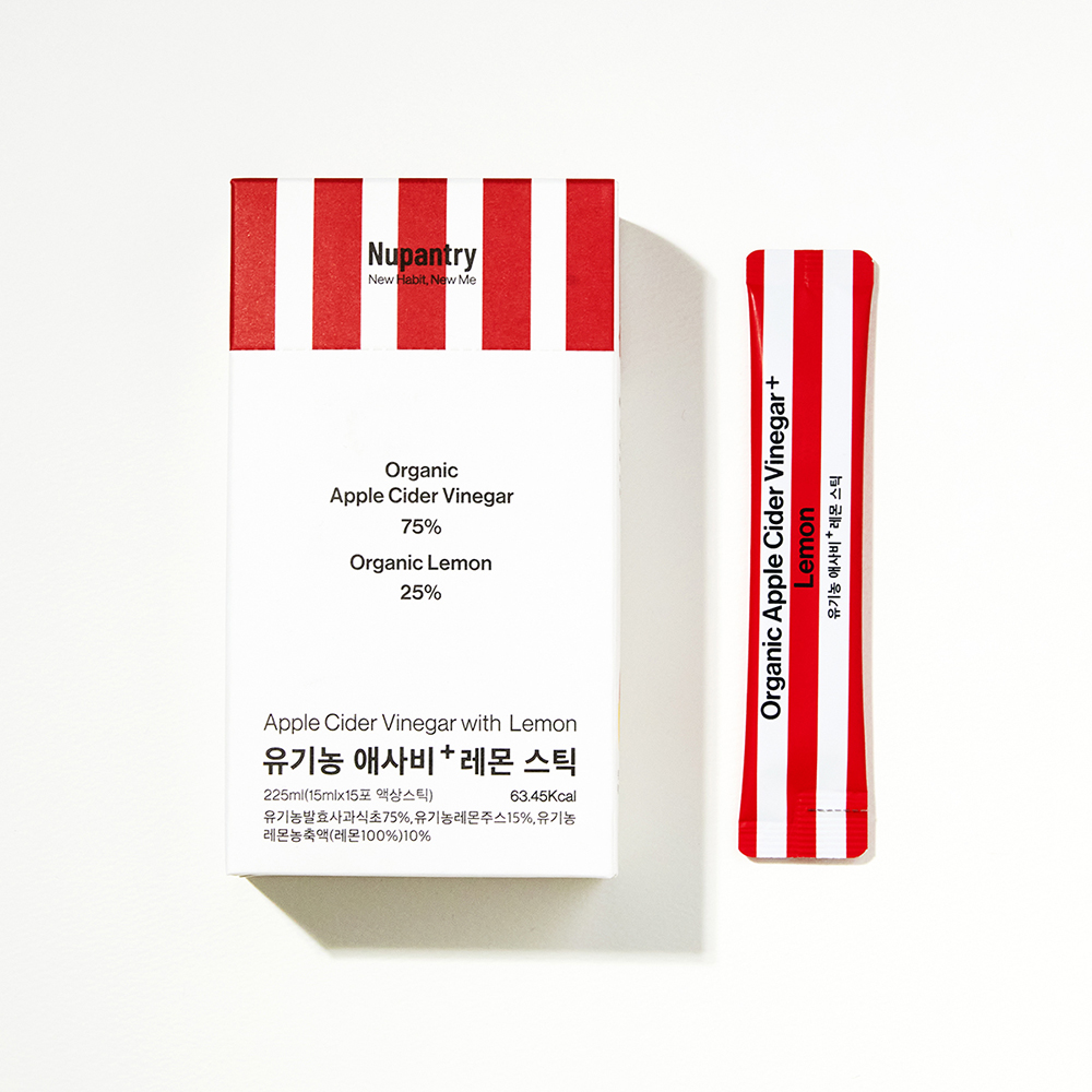 누팬트리 유기농 애사비 레몬 스틱 발효사과식초 애플사이다비니거 15ml 15포, 4개 - 상세 이미지 4