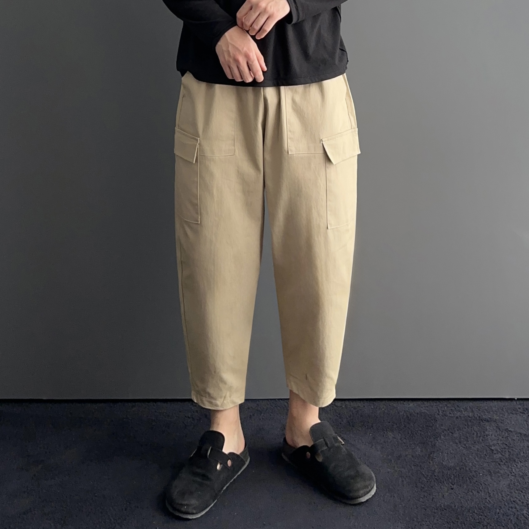 1+1 벌룬팬츠 건빵바지 남자9부바지 퍼티그팬츠 - 상세 이미지 2