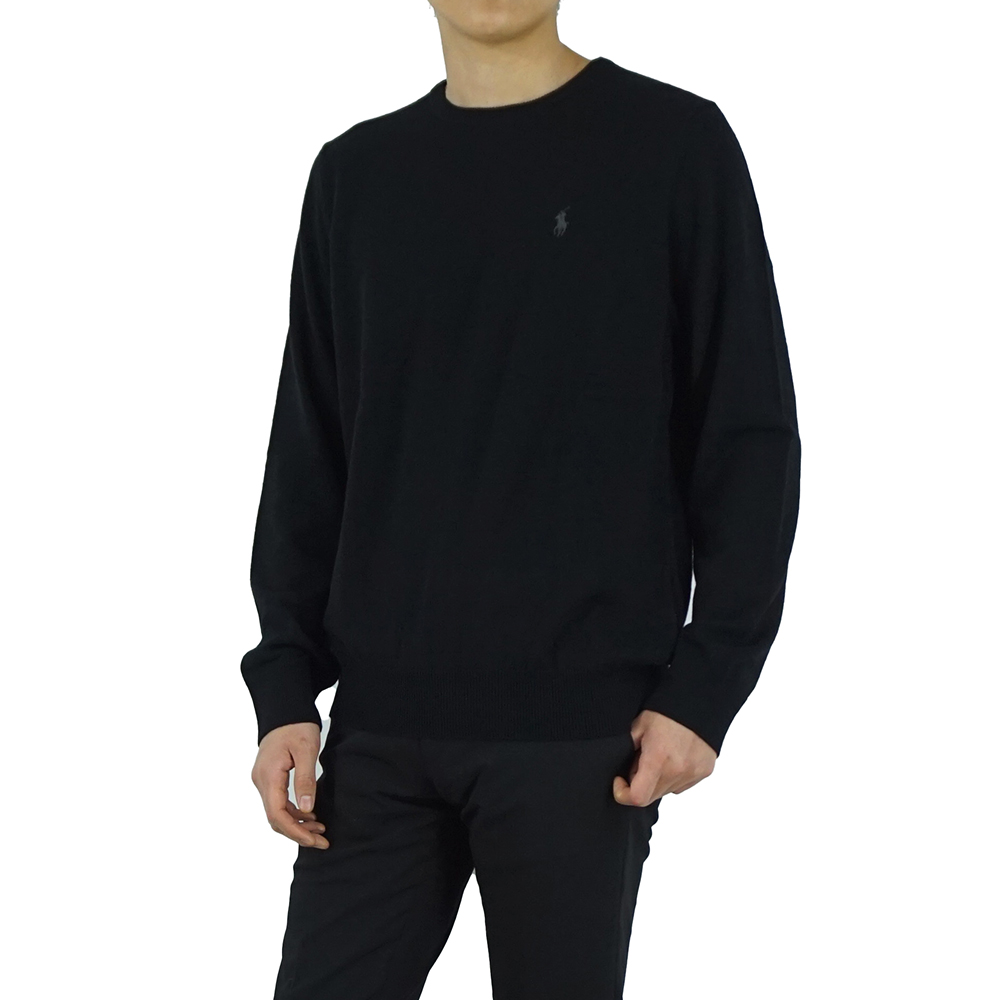 폴로 랄프로렌 로고 남성 울 니트 스웨터 블랙 710876714 003