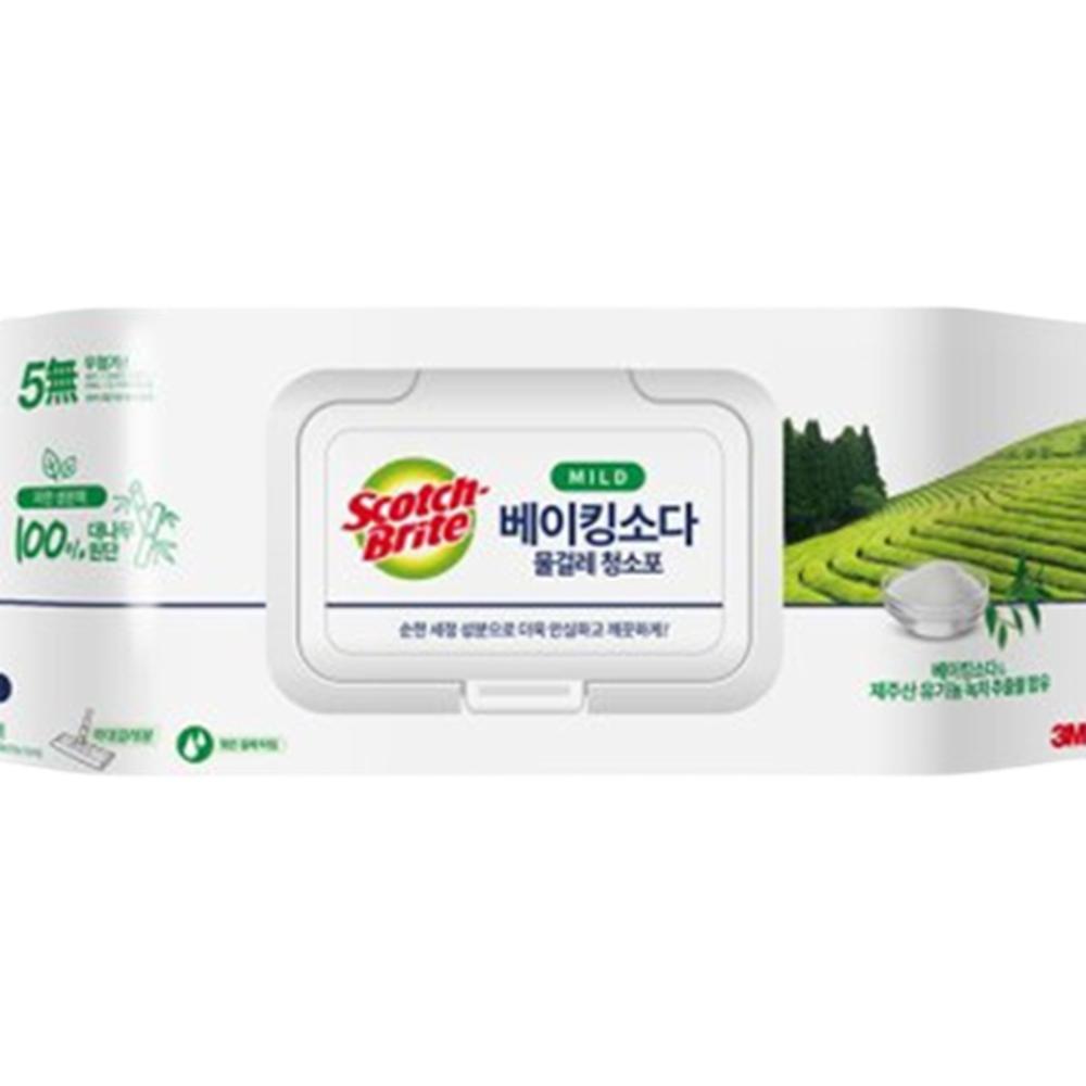 쓰리엠 대형 막대걸레 호환 베이킹소다 물청소포 25매입 가로37cm