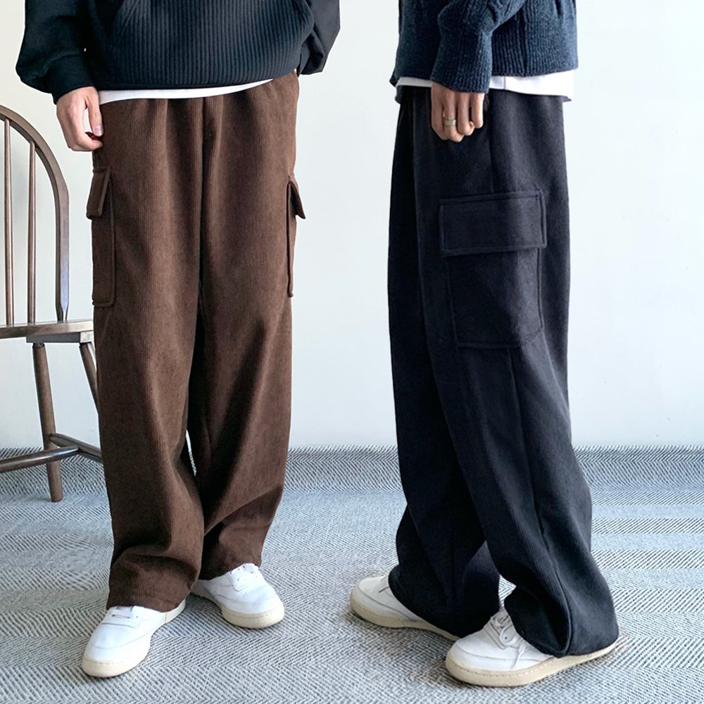 1+1 건빵바지 남성기모바지 남자코듀로이팬츠 - 메인 이미지