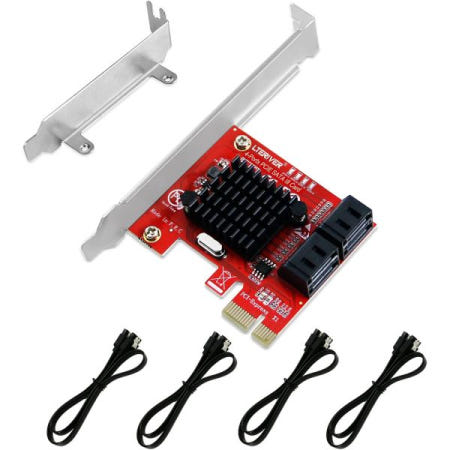 LTERIVER [해외]Windows Server, XP, 7, 8.0, 8.1, 10, 11(32/64), MAC OS 및 Linux 데스크톱 PC용 PCI-4X 6Gbps Max SATA 3.