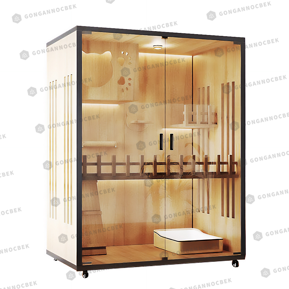 공간녹백 고양이 호텔 캣 타워 폴 원목 빌라 대형 아파트 90x60x120