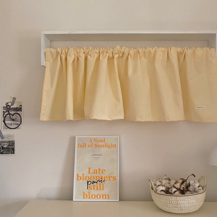 목화베리 가리개 커튼 창문 가림막 주방바란스커튼 주문제작 크림바닐라